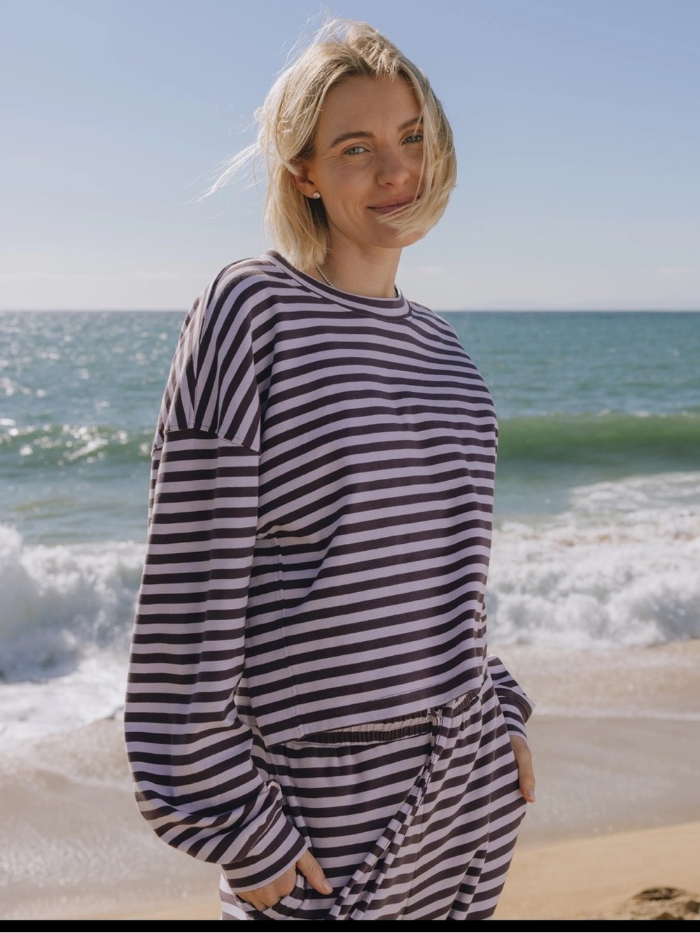 Daily Drills Plum + Wink Stripe with Monochrome Patch Set 
Size: XS/S